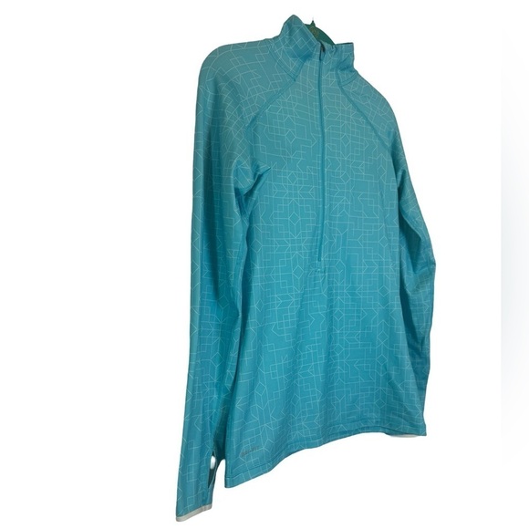 Nike Baby Blue with White Geometric Pattern Dri-Fit Half Zip Size M - Picture 4 of 15